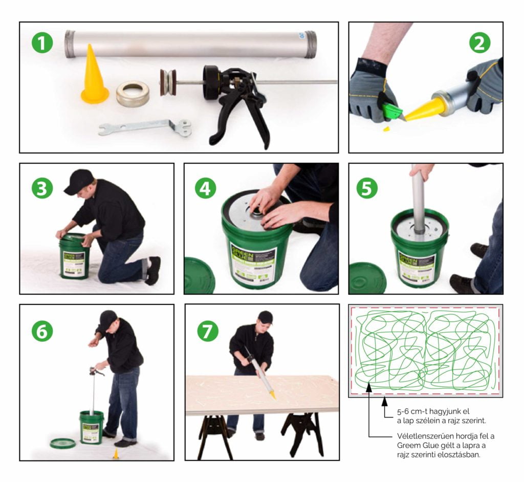 Green Glue felhordása 2 gipszkarton közé_vödrös kiszerelés_HangHatás