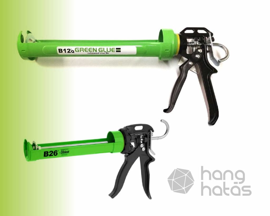 Green Glue felhordásához kinyomó pisztoly_HagHatás